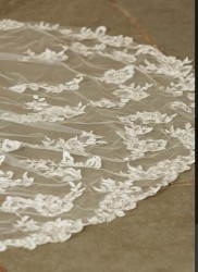 Stunning long lace appliqué veil 