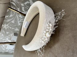 Champagne Bridal band With pearls