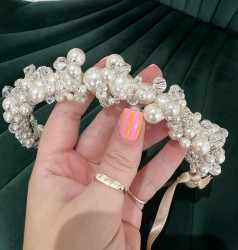 Cluster Pearl Beaded Headpiece 