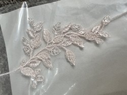 Soft baby pink lace veil 