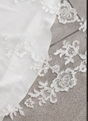 Stunning long lace appliqué veil 