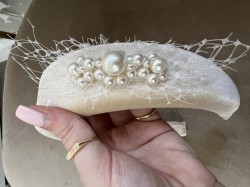 Champagne Bridal band With pearls